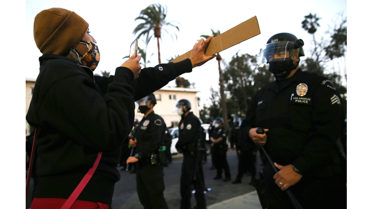 People Protest Removal of Homeless Encampment in LA's Echo Park