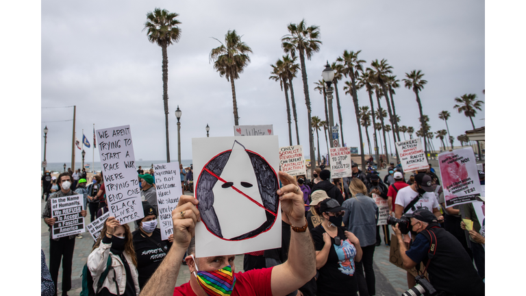 White Nationalists Group "White Lives Matter" Organizes March In Huntington Beach