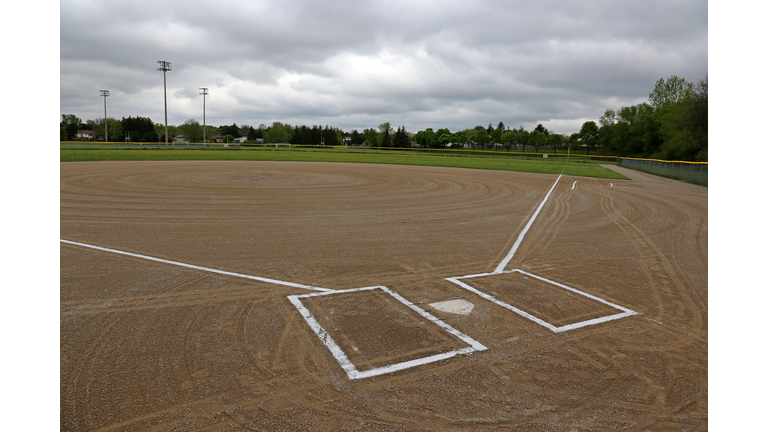 Cloudy Baseball Field