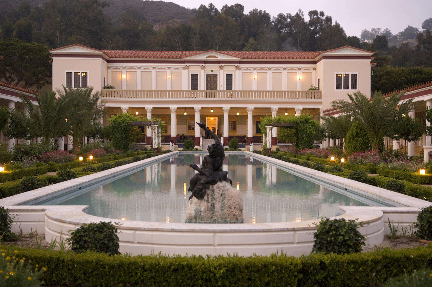 Garden and Reflecting Pond at the Getty Villa