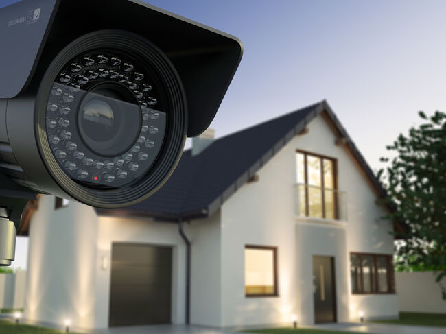 Security camera and house