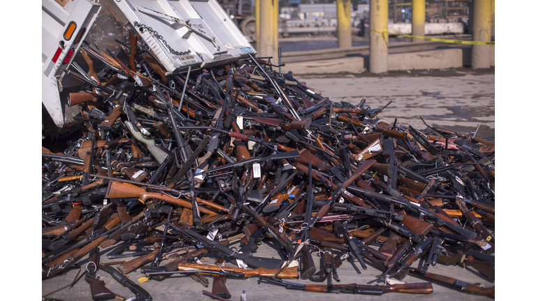 Thousands Of Seized Guns Are Melted At The Los Angeles County Sheriff's Office Annual Gun Melt