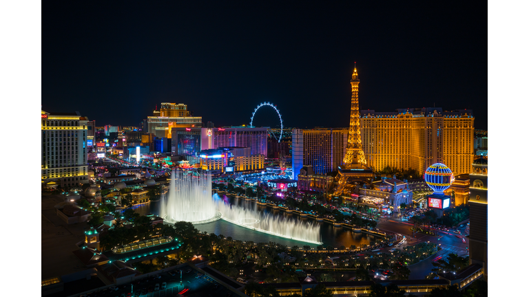 Aerial view of Las Vegas strip in Nevada