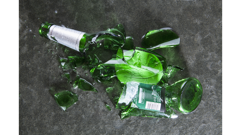 A smashed beer bottle