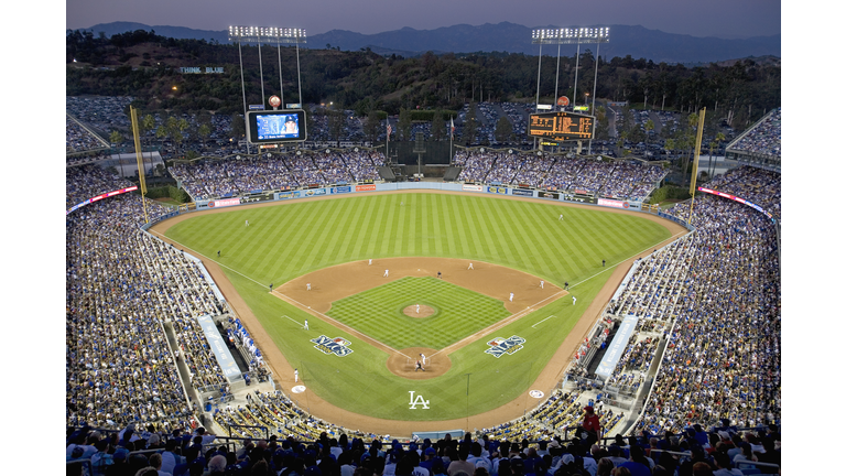 Championship baseball game at Dodger Stadium