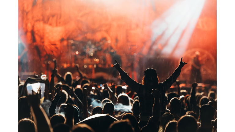 Metal fans enjoying concert