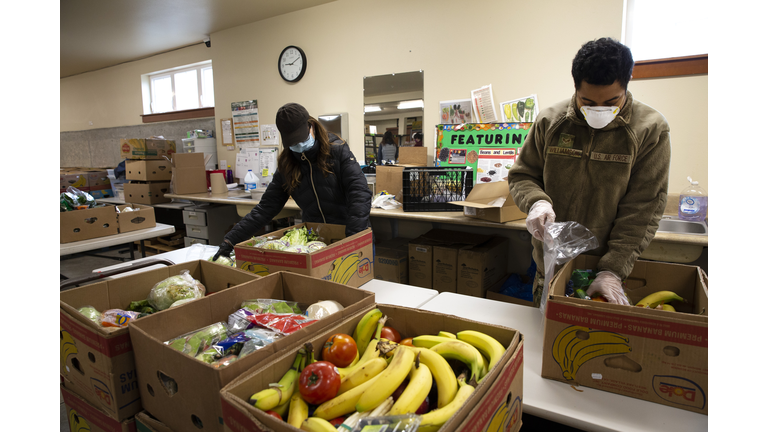 Washington National Guard Helps With Food Bank Distribution As Joblessness Rises