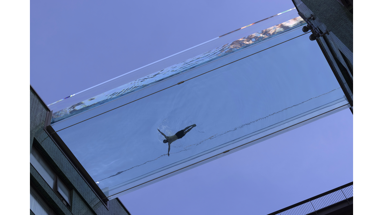 Swimmers In The World's First Sky Pool