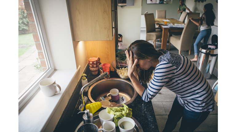 Stressed mother of three