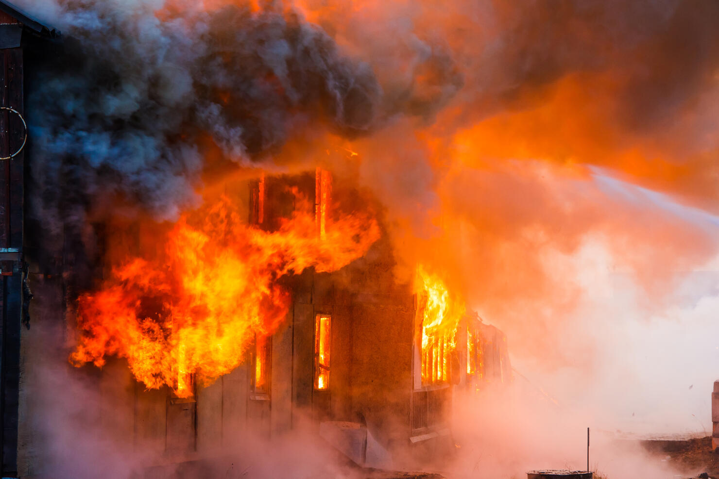 Fire in a house