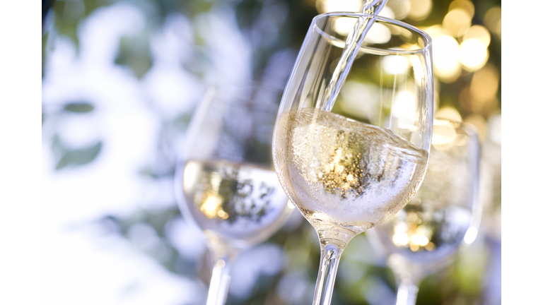 Wine being poured into glass