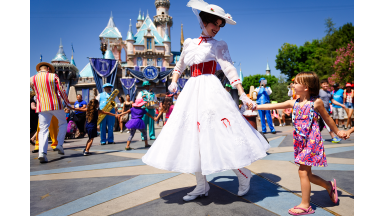 Mary Poppins dances at Disneyland