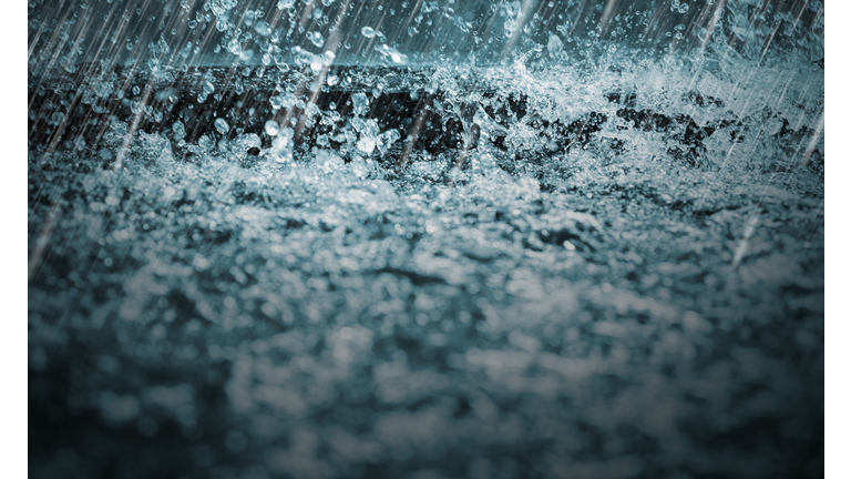 Rain falling background water splash