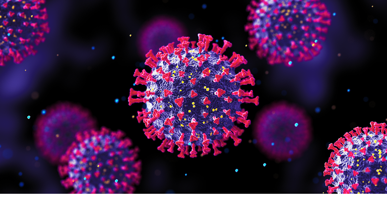 Coronavirus New Strain Wide Dark Background