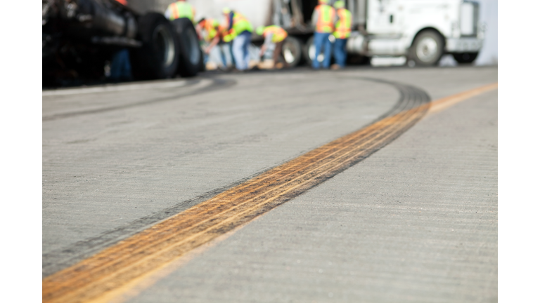 Semi Truck Highway Accident Cleanup