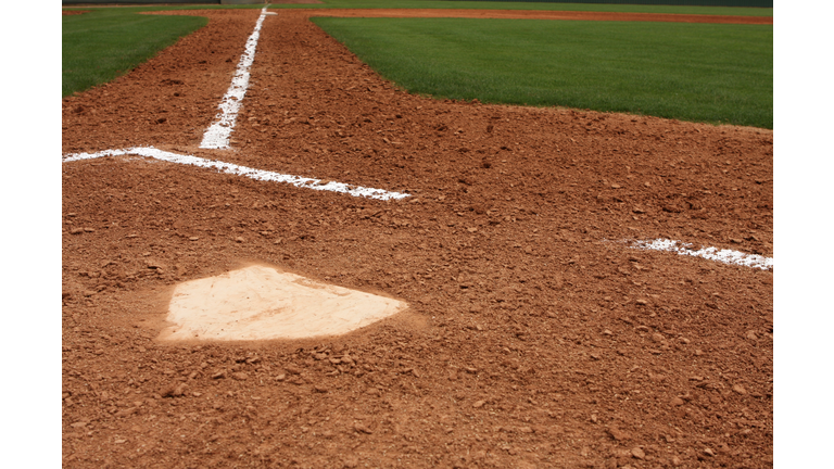 View of Home Plate on a Baseball Field