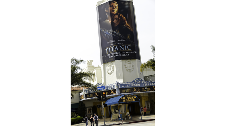 "Titanic 3D" and "The Hunger Games" Movies Posters at Theater