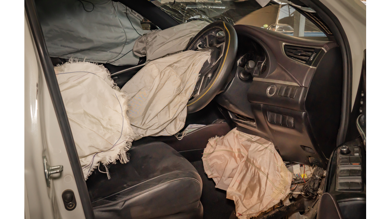 Airbag exploded at a car accident