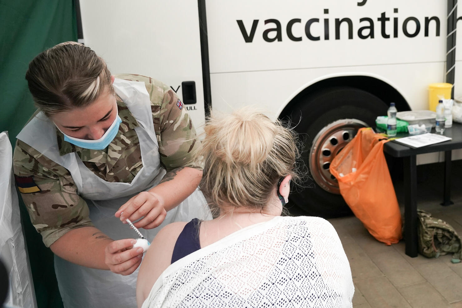 British Military Aid Vaccination Bus In Attempt To Halt The Spread Of The Delta Coronavirus Variant