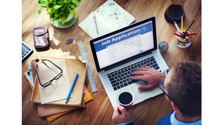 Man Applying for a Job on the Internet