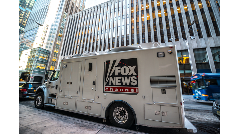 Fox News Channel Truck parked on New York street, USA