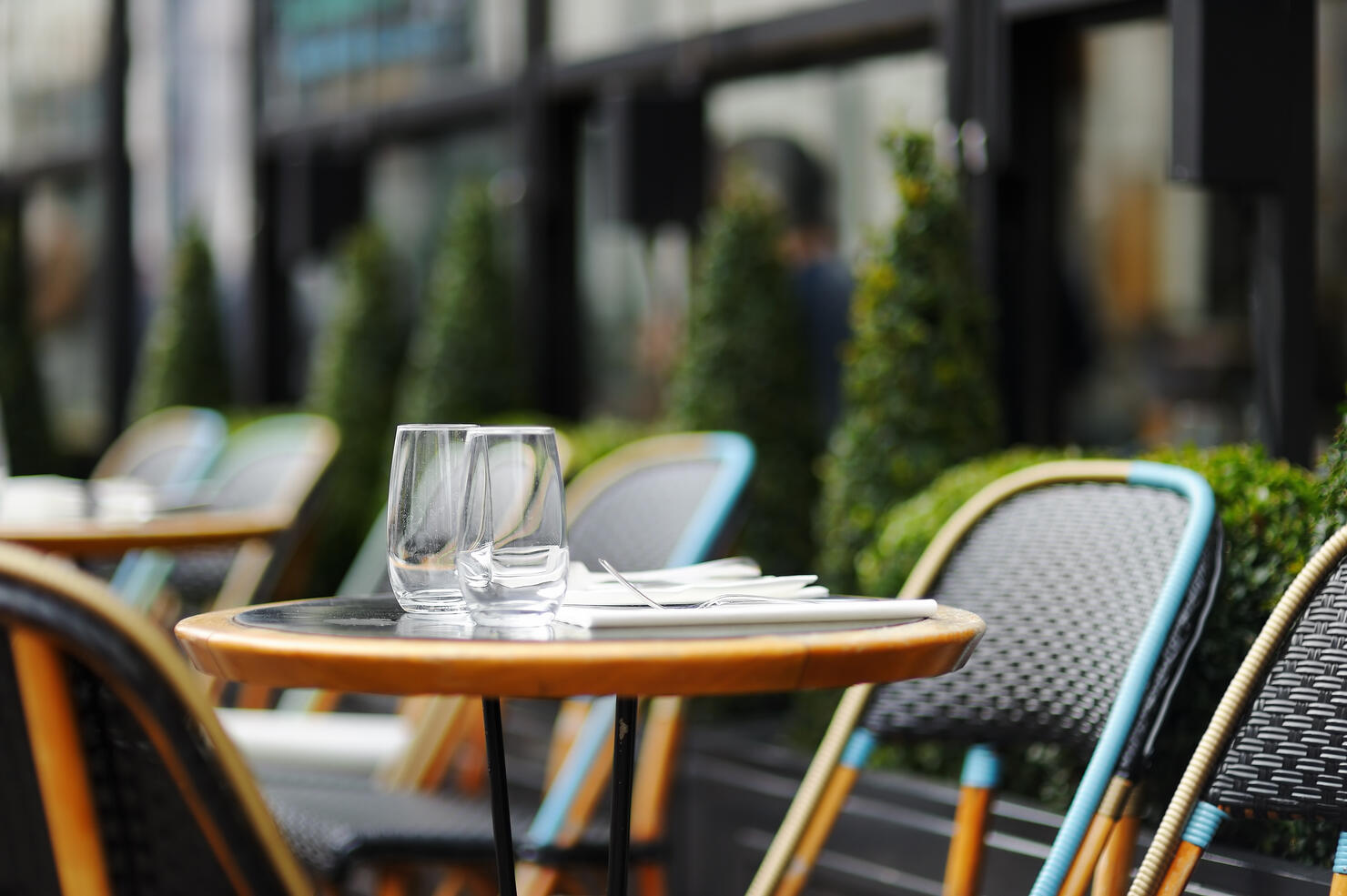 Stylish outdoor cafe