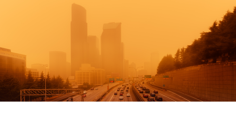 Seattle in wildfire smoke