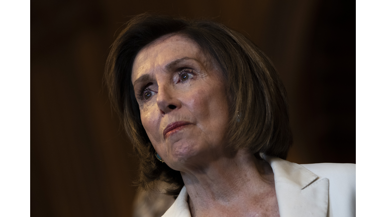 Speaker Pelosi Holds Press Event On Care Economy With Democratic Women's Conference