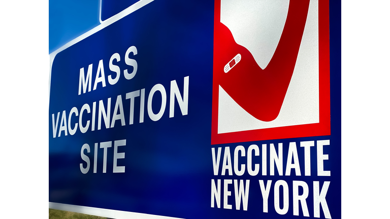 State Mass Vaccination Site Road Sign