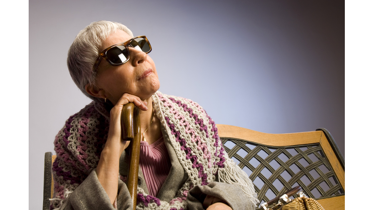 Woman sitting on bench