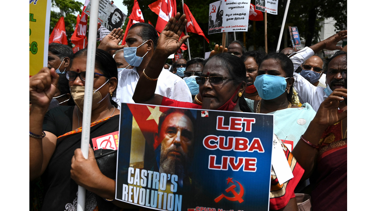 INDIA-CUBA-US-ECONOMY-PROTEST