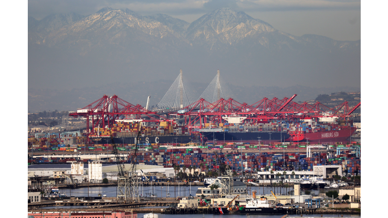 Consumers Buying Goods Online During The Covid Pandemic Results In Backup Of Tanker Ships At Long Beach Port