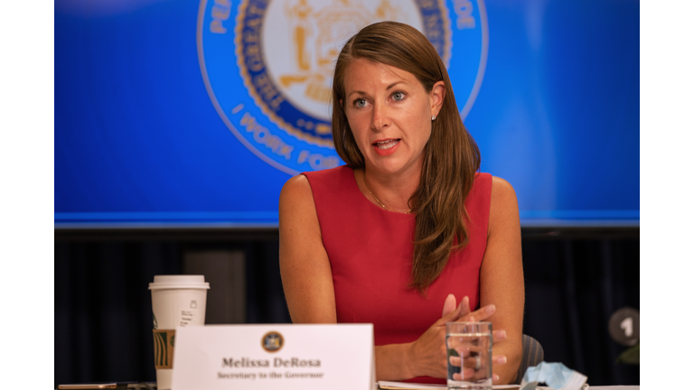 New York Governor Cuomo Holds Briefing In Manhattan