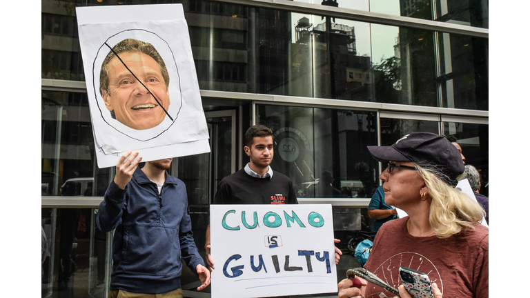 Protestors Rally At Gov. Cuomo's New York City Office Calling For Him To Resign