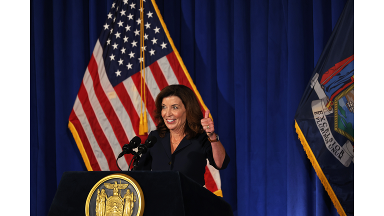 Incoming NY Governor Kathy Hochul Gives First Press Conference After Cuomo's Resignation