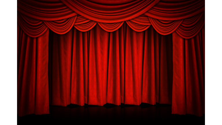 Red Curtain In Stage Theater