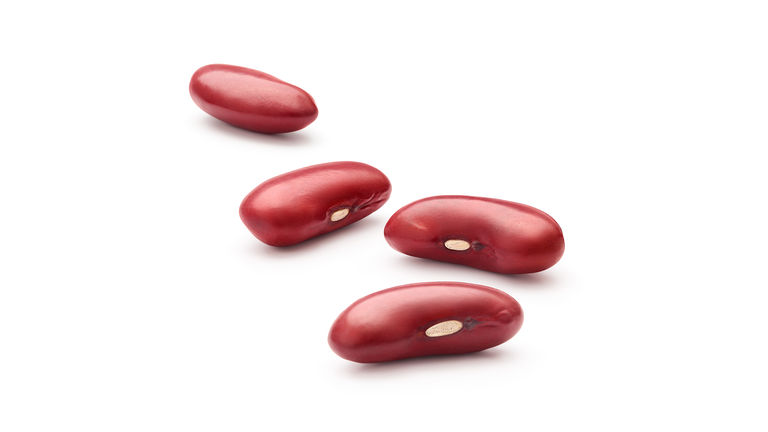 Red kidney beans isolated on white background