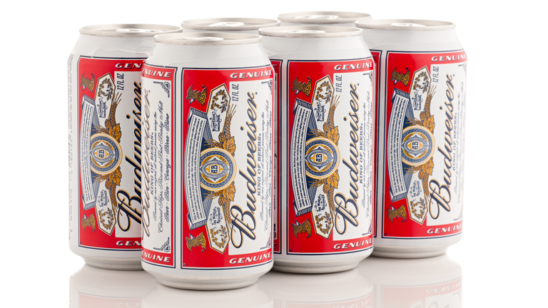 Six pack of Budweiser Beer, 12 oz bottles