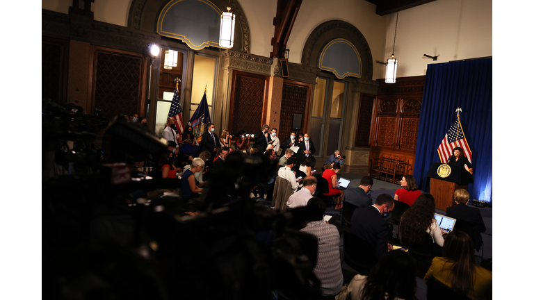 Incoming NY Governor Kathy Hochul Gives First Press Conference After Cuomo's Resignation