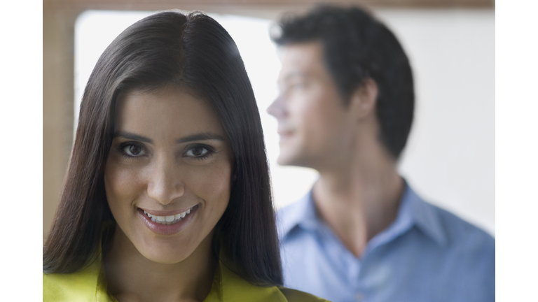 Confident Hispanic woman smiling