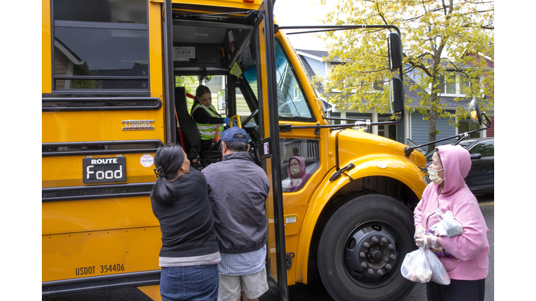 Seattle School Bus Delivers Lunches To Kids During Coronavirus Shutdown