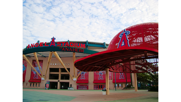 The main entrance of Angel Stadium