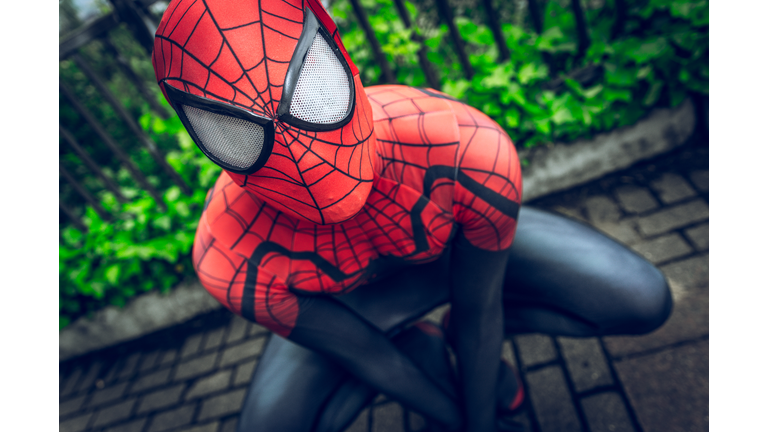 Cosplayer dressed as 'Spiderman' from Marvel