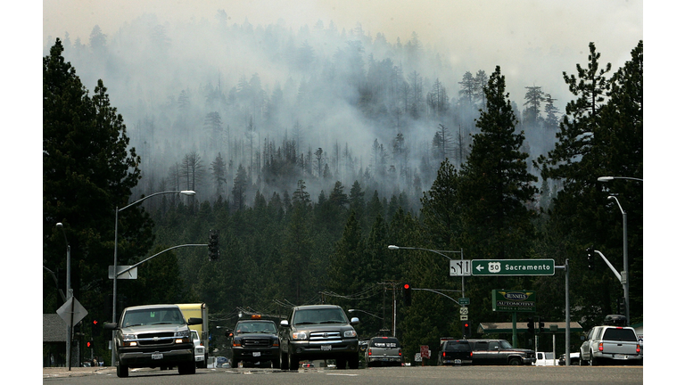 Firefighters Battle Blaze Near Lake Tahoe
