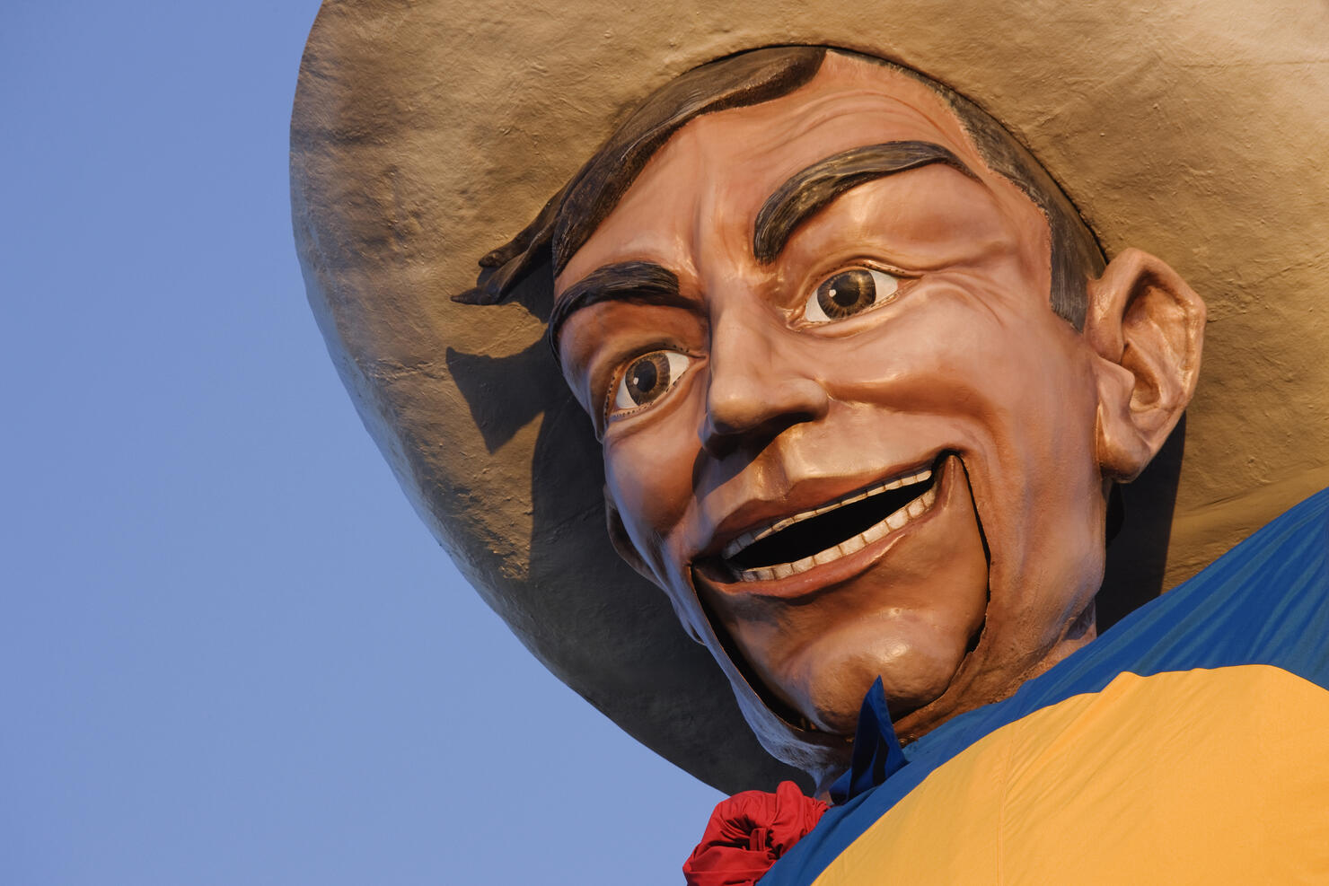 Close up of Big Tex under blue sky