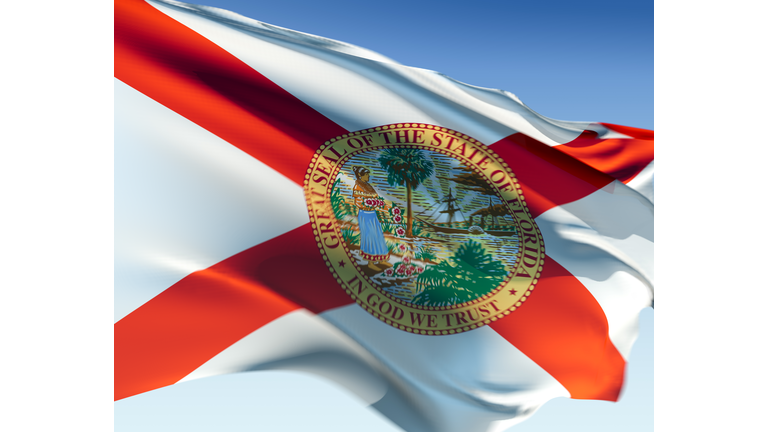 The red and white Florida flag
