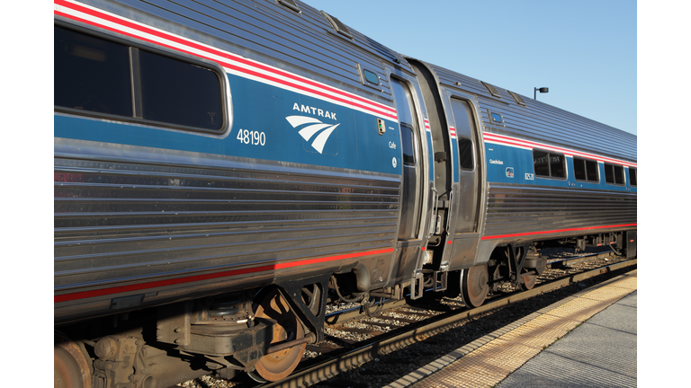 AMTRAK train at a station