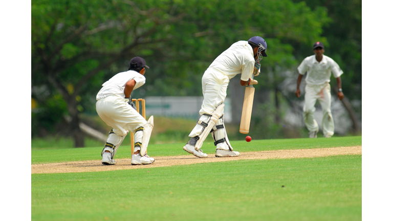 cricket batsman and a catcher