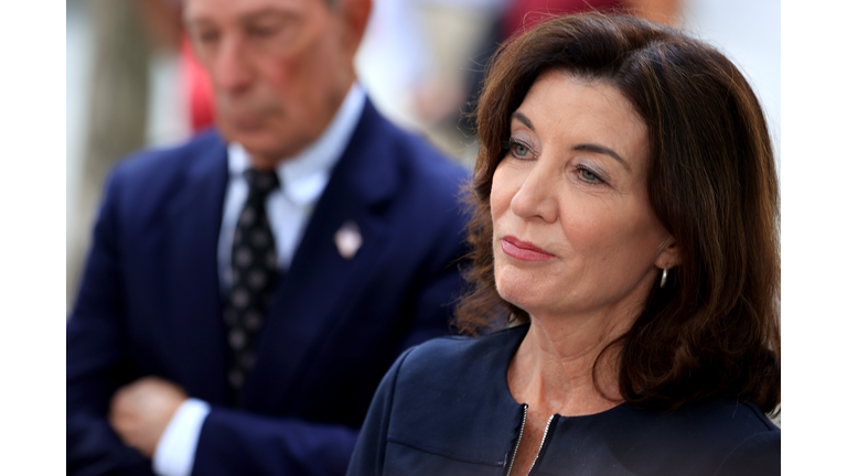 NY Governor Hochul And Former Mayor Bloomberg Pays Their Respects At 9/11 Memorial