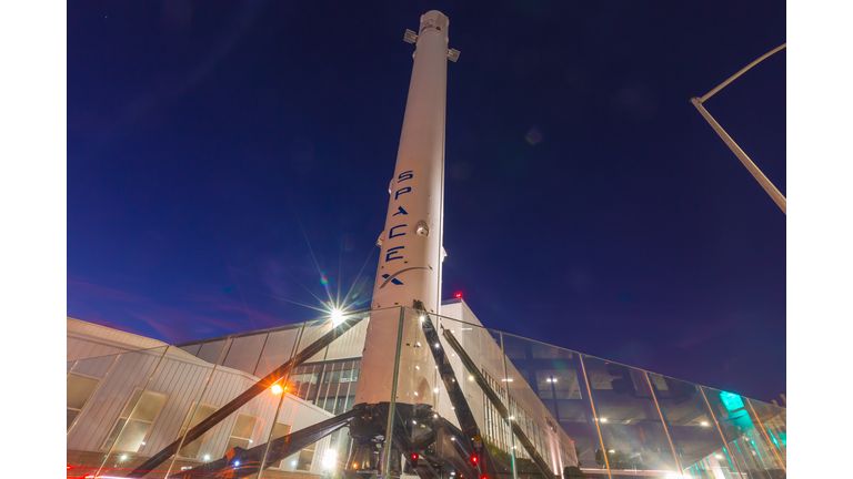 SpaceX Headquarters in Hawthorne California as a long exposure shot